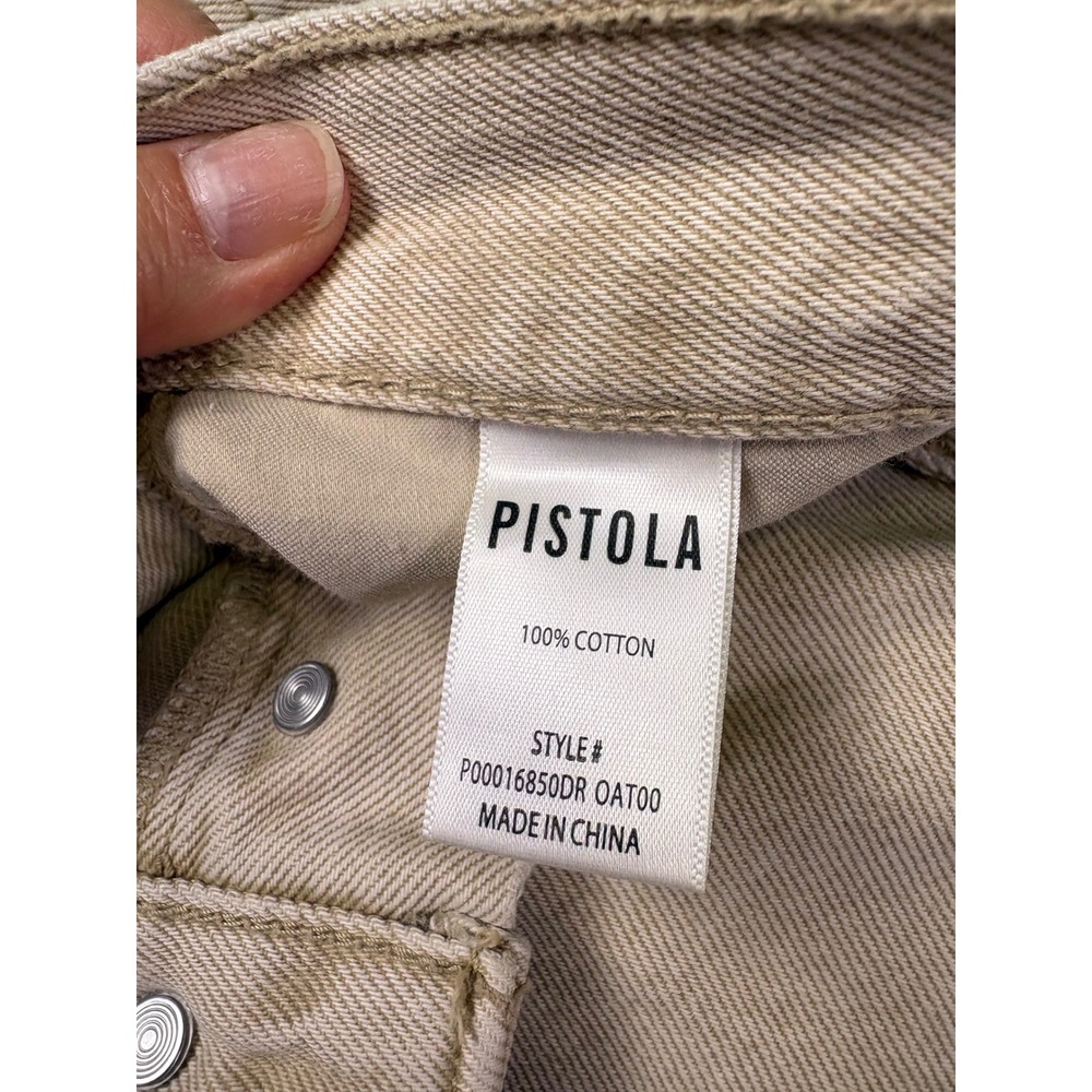 Pistola Ryder High Rise Cuffed Jeans 27 Oat Wide Leg Coastal Euro Neutral Modern - Picture 5 of 8